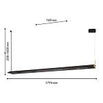 Подвесной светильник линейный вытянутой формы с черным матовым корпусом и золотистыми акцентами Line Pendant варинант исполнения - 2 | Loft Concept в Волгограде