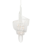 Люстра белая в форме спирали с декором из круглых деревянных бусин White Wooden Beads варинант исполнения - 2 | Loft Concept в Волгограде