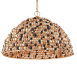 Подвесной светильник в форме купола из деревянных бусин Wooden Beads варинант исполнения - 1 | Loft Concept в Волгограде