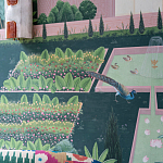 Обои ручная роспись Mahal Garden Original colourway on blue painted Xuan paper варинант исполнения - 4 | Loft Concept в Волгограде