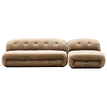 Дизайнерский угловой диван с велюровой светло-коричневой обивкой Fosse Sofa варинант исполнения - 1 | Loft Concept в Волгограде