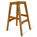 Барный стул со спинкой и подлокотниками на 4-х деревянных ножках Кремовый Велюр Ava Charm варинант исполнения - 5 | Loft Concept в Волгограде