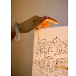 Настольная лампа с принтом на белом тканевом абажуре Roof Garden Lamp варинант исполнения - 1 | Loft Concept в Волгограде