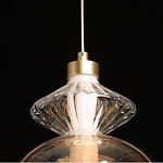 Подвесной светильник с вертикальной композицией из прозрачных и янтарных стеклянных шаров и ромбов Gabriel Scott Luna варинант исполнения - 19 | Loft Concept в Волгограде