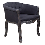 Кресло низкое в стиле прованс Черный Лен Louis French Armchair  варинант исполнения - 1 | Loft Concept в Волгограде