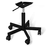 Стул с мягкой серой обивкой из велюра и подъемно-поворотным механизмом на черных колесиках Harper Gray варинант исполнения - 4 | Loft Concept в Волгограде