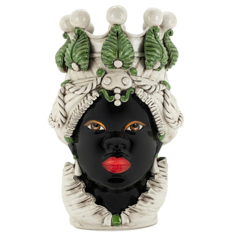 Ваза Vase Moro Lady Green Big Черный Бежевый Зеленый Ваза Vase Moro Lady Green Big Черный Бежевый Зеленый в Волгограде | Loft Concept