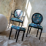 Полукресло из массива бука бирюзовое с изображением птиц и цветов Turquoise Chinoiserie Garden Chair варинант исполнения - 7 | Loft Concept в Волгограде