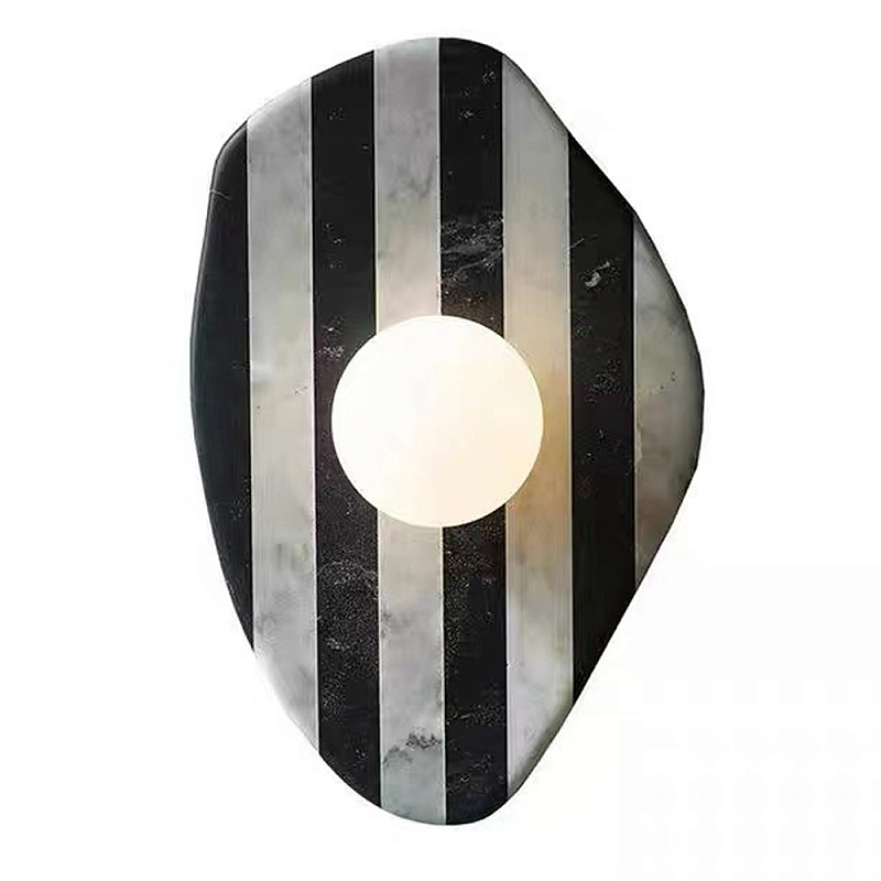 Бра полосатое из мрамора Shaw Marble Lighting Черно-белый Прозрачный Красный Бра полосатое из мрамора Shaw Marble Lighting Черно-белый Прозрачный Красный в Волгограде | Loft Concept