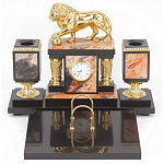 Настольный письменный набор из яшмы и долерита с декором виде льва Manager Organizer варинант исполнения - 1 | Loft Concept в Волгограде