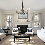 Люстра черного цвета ручной работы с канделябрами и переплетенной проволочной драпировкой Elstead Lighting варинант исполнения - 6 | Loft Concept в Волгограде