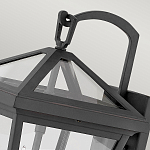 Настенный фонарь черного цвета с прозрачным стеклянным плафоном трапециевидной формы Hinkley варинант исполнения - 8 | Loft Concept в Волгограде