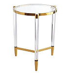 Золотой приставной столик с круглой стеклянной столешницей Weightless Table варинант исполнения - 3 | Loft Concept в Волгограде