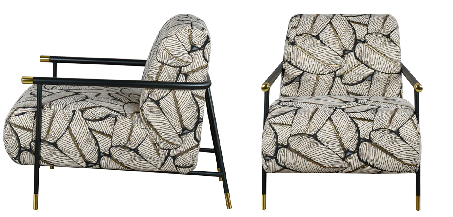 Кресло с Цветным принтом Листья Foliage Armchair Grey Кресло с Цветным принтом Листья Foliage Armchair Grey - Loft-Concept в Волгограде