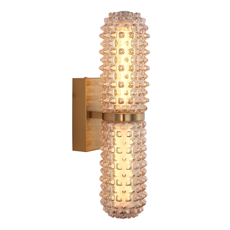 Бра с факутрным стеклянным плафоном Шампань Sonora Шампань Латунь в Волгограде | Loft Concept 