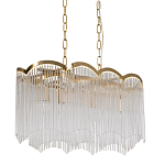 Люстра прямоугольная на цепях с прозрачными трубками и волнистым краем Nembus варинант исполнения - 1 | Loft Concept в Волгограде