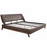 Кровать двуспальная с изголовьем из экокожи шоколадно-коричневого цвета Modern Look варинант исполнения - 2 | Loft Concept в Волгограде