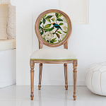 Стул бежевый из натурального бука с изображением птиц и цветов Blooming White Magnolias варинант исполнения - 3 | Loft Concept в Волгограде