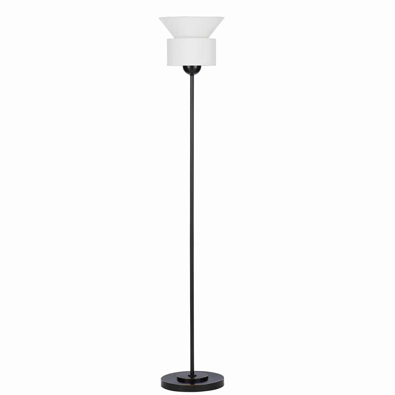 Торшер с абажуром конической и цилиндрической формы Complex Lampshade Темная бронза Белый Торшер с абажуром конической и цилиндрической формы Complex Lampshade Темная бронза Белый в Волгограде | Loft Concept