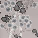 Обои ручная роспись Anemones in Light Dusk colourway on Lilac Hint slub silk варинант исполнения - 1 | Loft Concept в Волгограде