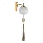 Бра с шарообразным плафоном из белого стекла с подвеской из камня Agatelle варинант исполнения - 1 | Loft Concept в Волгограде