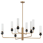 Люстра на штанге с 8-ю цилиндрическими матовыми плафонами и шарами из камня Orb Essence варинант исполнения - 4 | Loft Concept в Волгограде