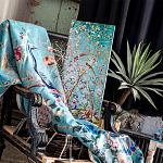 Постер на холсте в стиле шинуазри с изображением сада Chinoiserie Imperial Garden Birds and People Poster варинант исполнения - 2 | Loft Concept в Волгограде