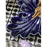 Менажница темно-синяя фарфоровая с бронзовой фигуркой ангела Eden Garden варинант исполнения - 4 | Loft Concept в Волгограде