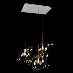 Люстра подвесная 3 лампы с прозрачными стеклянными шарами и золотыми деталями Giopato & Coombes варинант исполнения - 4 | Loft Concept в Волгограде