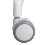 Стул с мягкой синей обивкой из велюра и подъемно-поворотным механизмом на белых колесиках Harper Blue and White варинант исполнения - 7 | Loft Concept в Волгограде