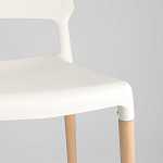 Пластиковый стул на ножках из массива бука Ferret White варинант исполнения - 8 | Loft Concept в Волгограде