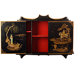 Винтажная полка в Китайском стиле c ручной росписью Chinese Shelf Black варинант исполнения - 2 | Loft Concept в Волгограде