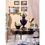 Ваза темно-синего цвета из фарфора с бронзовыми стрекозами Eden Garden porcelain and bronze варинант исполнения - 4 | Loft Concept в Волгограде