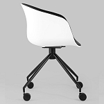 Офисное кресло из пластика с мягким сиденьем Eggshell Black варинант исполнения - 3 | Loft Concept в Волгограде