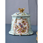 Шкатулка голубого цвета с рисунком и состаренным эффектом Eden Garden варинант исполнения - 4 | Loft Concept в Волгограде