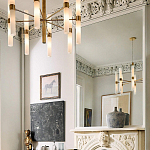 Люстра золотая с 16-ю тонкими цилиндрическими плафонами Shoulders варинант исполнения - 2 | Loft Concept в Волгограде