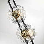 Подвесной светильник с 2-мя прозрачными стеклянными плафонами и золотистыми центральными вставками Virelia  варинант исполнения - 6 | Loft Concept в Волгограде