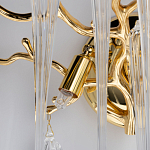 Бра золотого цвета с разветвленными ветвями и длинными прозрачными подвесками в форме стеклянных сосулек Droplet Chandelier варинант исполнения - 6 | Loft Concept в Волгограде