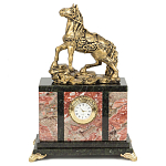 Часы настольные из натурального камня с декором в виде коня Horse Stone Clock варинант исполнения - 3 | Loft Concept в Волгограде