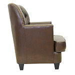 Кресло кожаное c мягкими подлокотниками на 4-х деревянных ножках из массива березы Joseph Armchair brown варинант исполнения - 1 | Loft Concept в Волгограде
