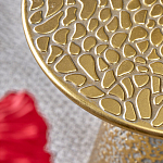 Журнальный столик с конусообразной основой и текстурной поверхностью золотого цвет Ethnic Metal варинант исполнения - 2 | Loft Concept в Волгограде