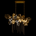 Люстра подвесная с 22-мя гранёными стеклянными плафонами с вертикальными подвесками Gilded Mirage  варинант исполнения - 3 | Loft Concept в Волгограде