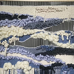 Современное ткачество гобелен в синих оттенках Blue Undine II варинант исполнения - 1 | Loft Concept в Волгограде