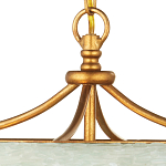 Подвесной светильник с каскадом из стеклянных декоративных элементов на золотом каркасе Shining Sea Glass варинант исполнения - 2 | Loft Concept в Волгограде