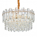Круглая люстра с хрустальными подвесками на золотистом каркасе Gorgeous Crystal Light варинант исполнения - 4 | Loft Concept в Волгограде