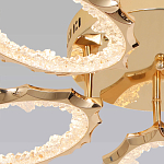 Потолочная люстра с 5-ю светодиодными лампами с золотистым каркасом Ring of Fire варинант исполнения - 3 | Loft Concept в Волгограде