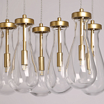 Люстра с 9-ю прозрачными стеклянными плафонами в форме капли Lucid Rain  варинант исполнения - 4 | Loft Concept в Волгограде