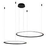 Люстра подвесная светодиодая с двумя черными кольцами Ring Horizontal варинант исполнения - 2 | Loft Concept в Волгограде