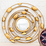 Зеркало в круглой раме украшенной раковинами с жемчугом Pearl in the Gleam варинант исполнения - 2 | Loft Concept в Волгограде