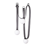 Подвесной светильник с серыми кожаными ремнями и белыми стеклянными плафонами в виде шаров Flos Wireline Lighting варинант исполнения - 3 | Loft Concept в Волгограде